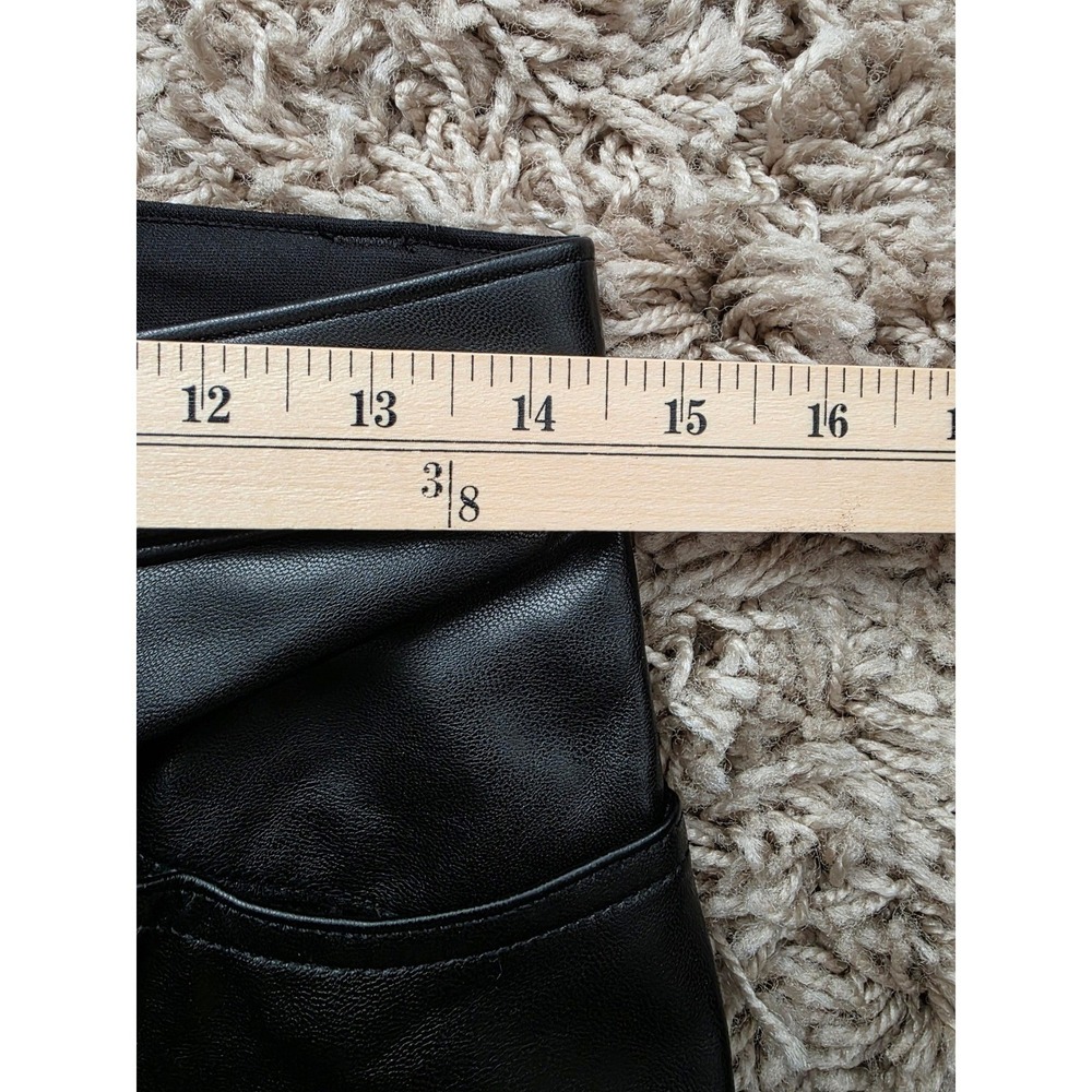 Abercrombie Fitch AF Pants Women 29/8 Black The Ankle Straight Leg Faux Leather - Picture 6 of 8